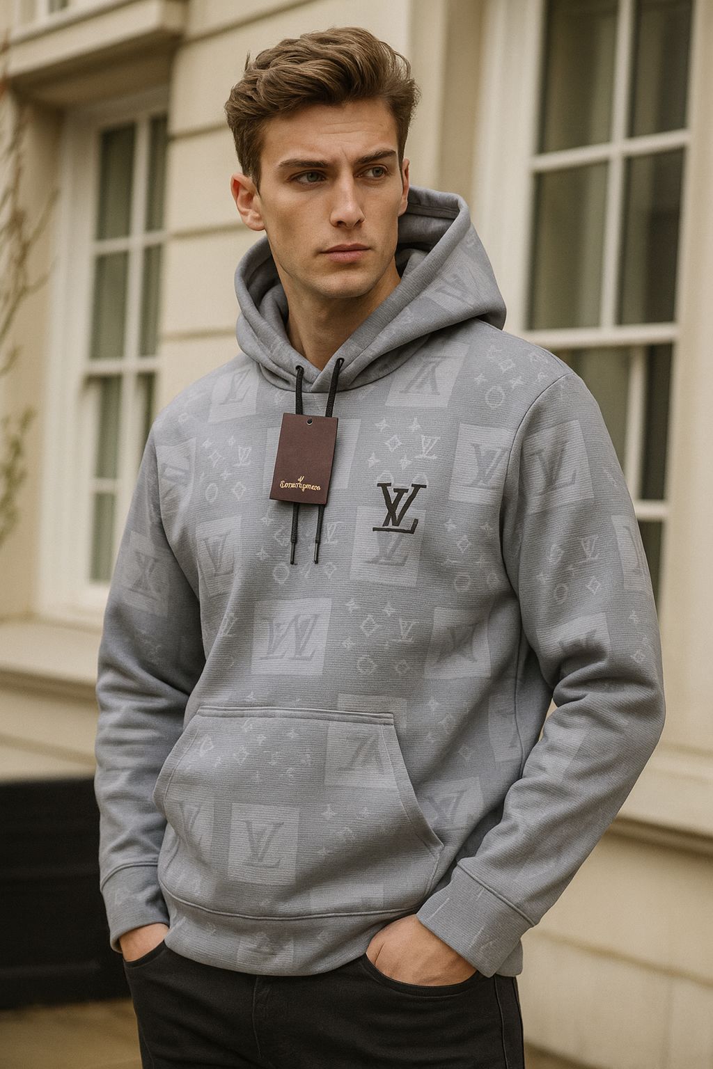 MENS PULLOVER HOODIE LV 01 COLOUR